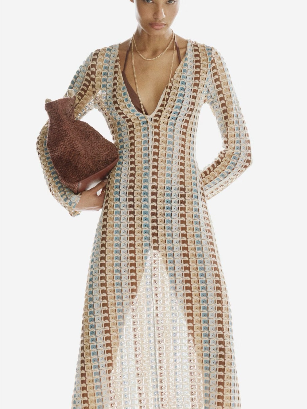 H&M VIRAL crochet look maxi dress